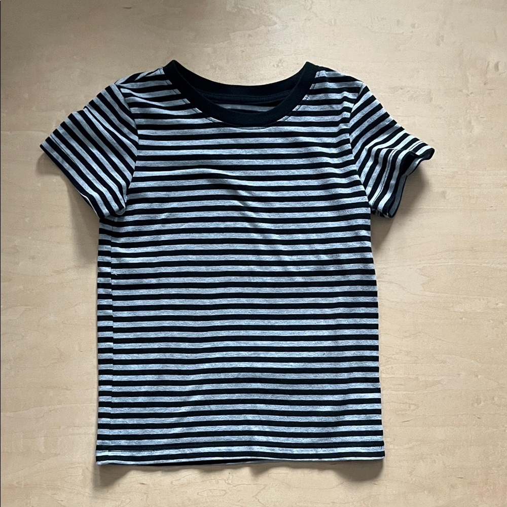 Cat & Jack Black and White Striped Tee